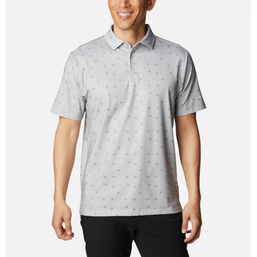 Cool Grey Columbia Sale Men's Omni-Wick Punch Out Polo