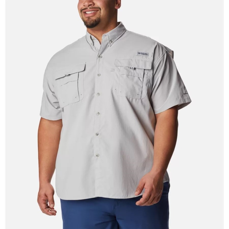 Cool Grey Columbia Sale Men's PFG Bahama II Short Sleeve Shirt Big