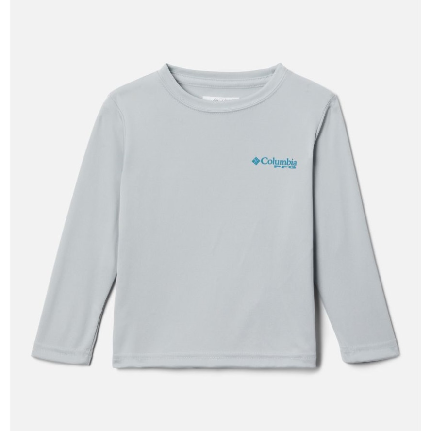 Cool Grey/Deep Marine - Bass Boys' Toddler PFG Terminal Tackle University Long Sleeve Shirt Columbia Sale