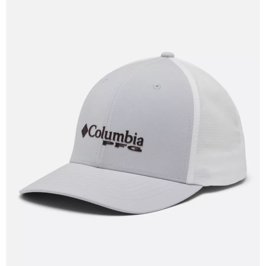 Cool Grey/White PFG Logo Signature 110 High Crown Columbia Sale