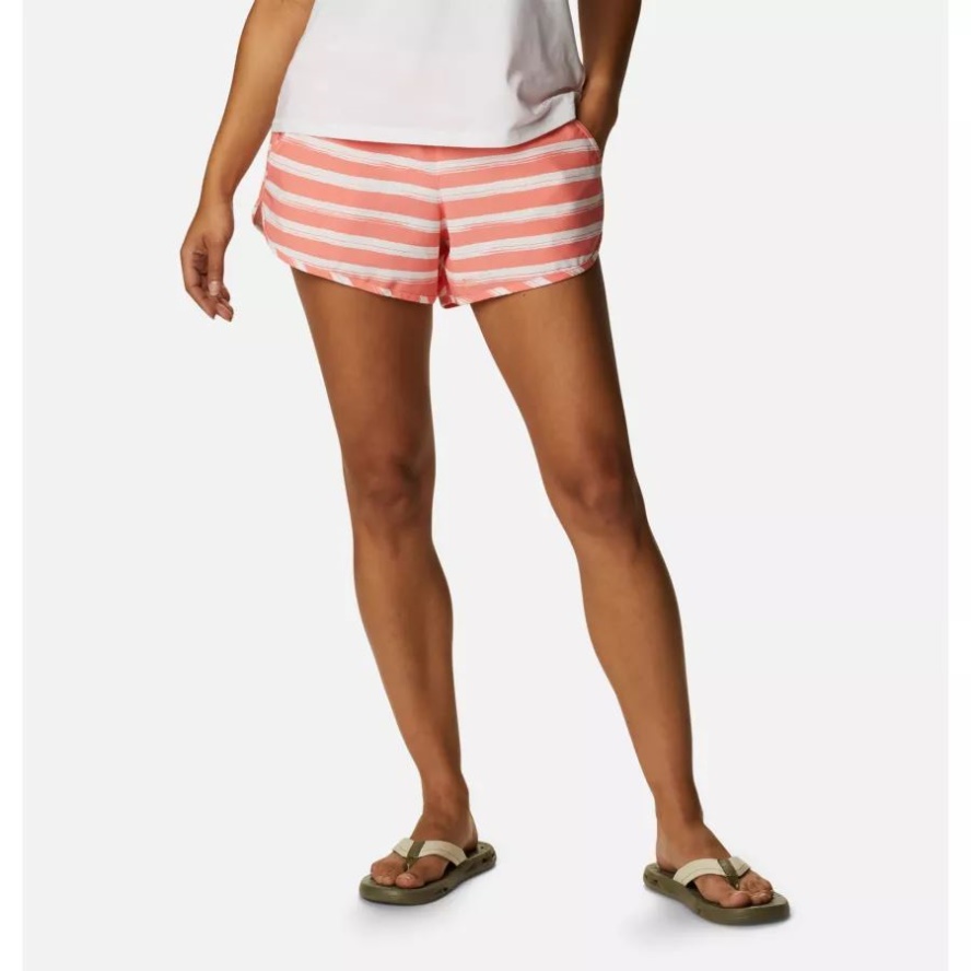Coral Reef Brush Stripe Columbia Sale Women's Bogata Bay Stretch Printed Shorts