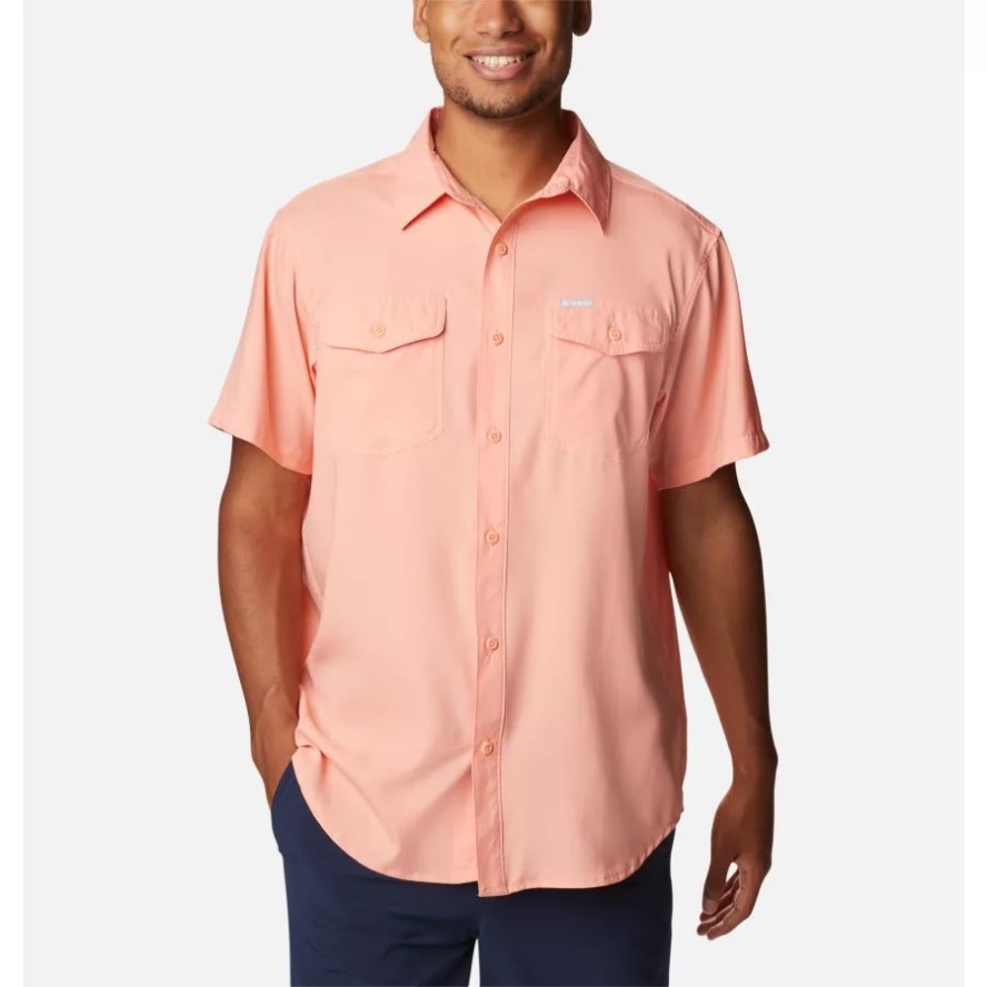Coral Reef Columbia Sale Men's Utilizer II Solid Short Sleeve Shirt