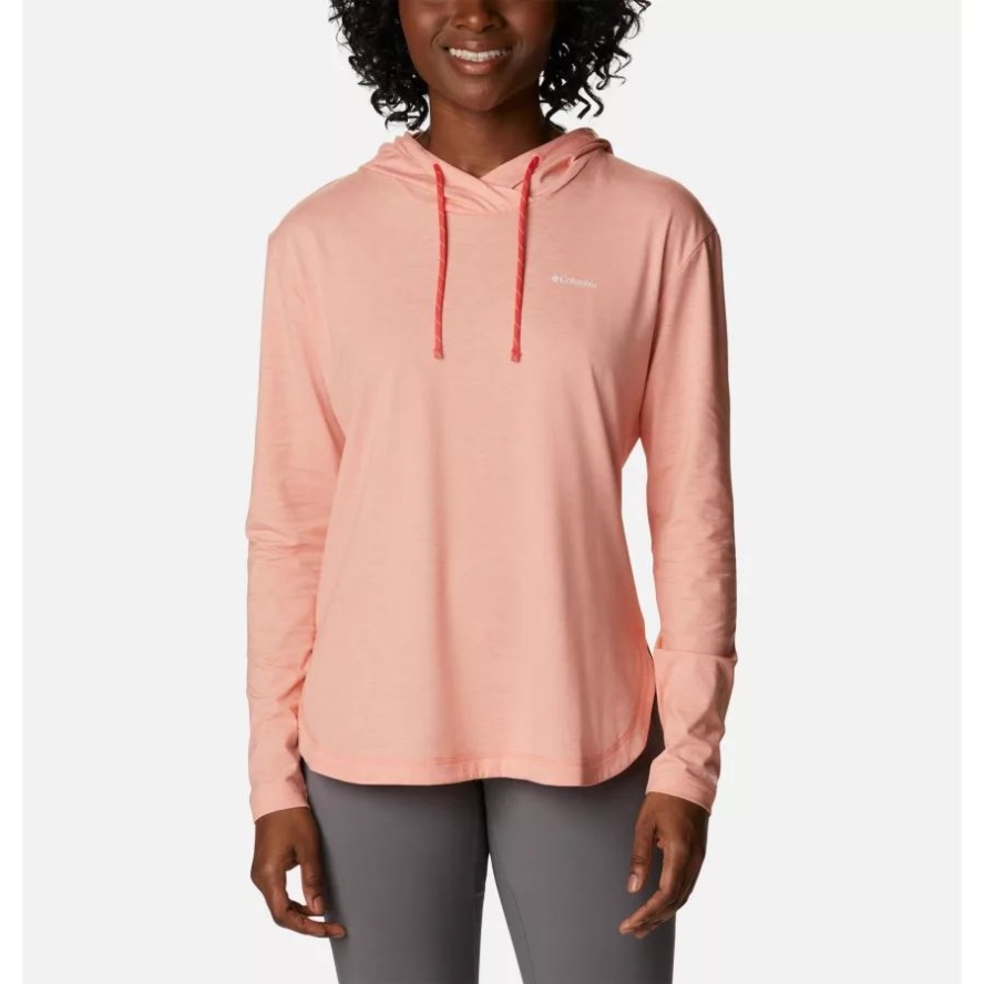 Coral Reef Heather Women's Sun Trek Hooded Pullover Columbia Sale
