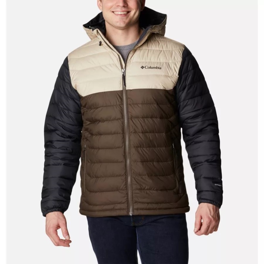 Cordovan/Ancient Fossil/Black Columbia Sale Men's Powder Lite Hooded Insulated Jacket