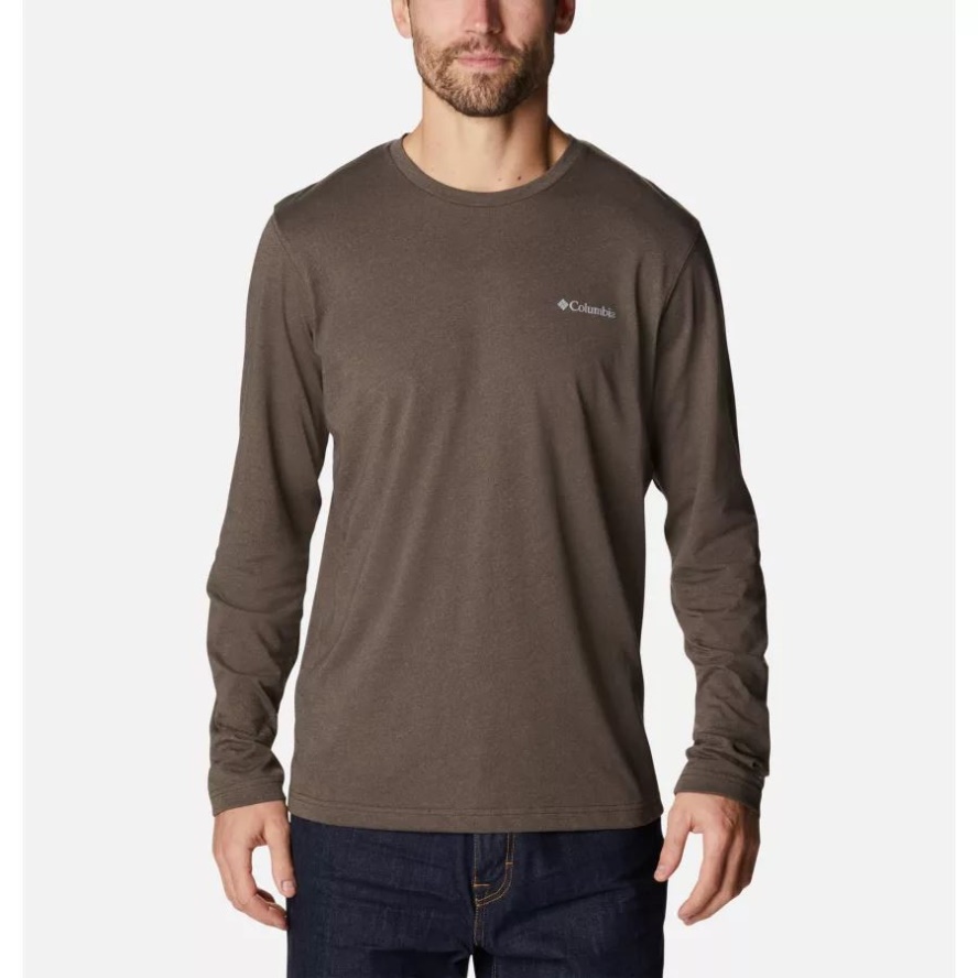 Cordovan Heather Men's Thistletown Hills Long Sleeve Crew Shirt Columbia Sale