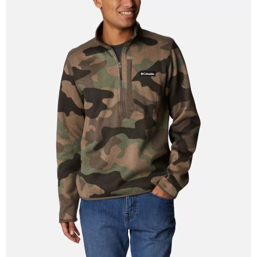 Cypress Mod Camo Columbia Sale Men's Sweater Weather II Printed Fleece Half Zip Pullover