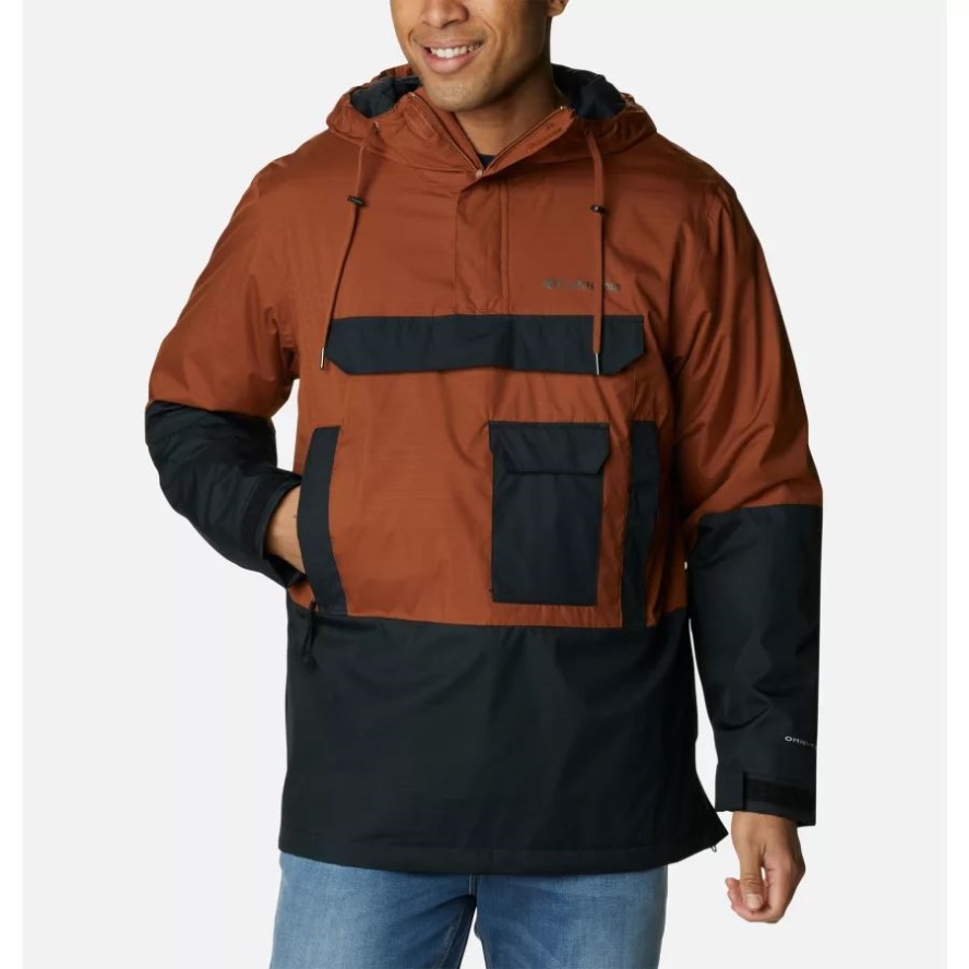Dark Amber/Black Columbia Sale Men's Buckhollow Waterproof Insulated Anorak