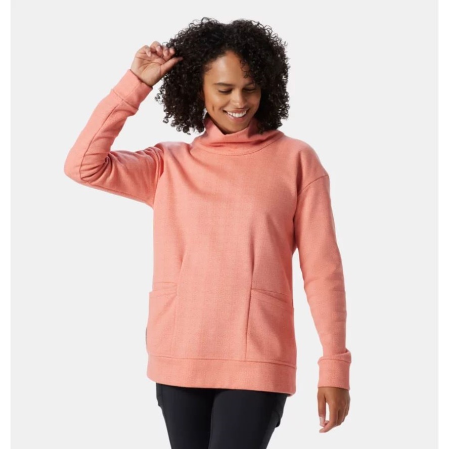 Dark Coral Herringbone Women's Columbia Sale Lodge Funnel Pullover Columbia Sale
