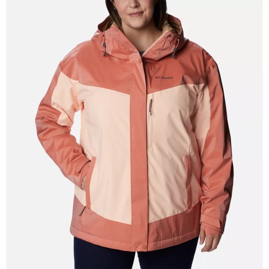 Dark Coral Sheen/Peach Blossom Columbia Sale Women's Point Park Insulated Jacket Plus Size