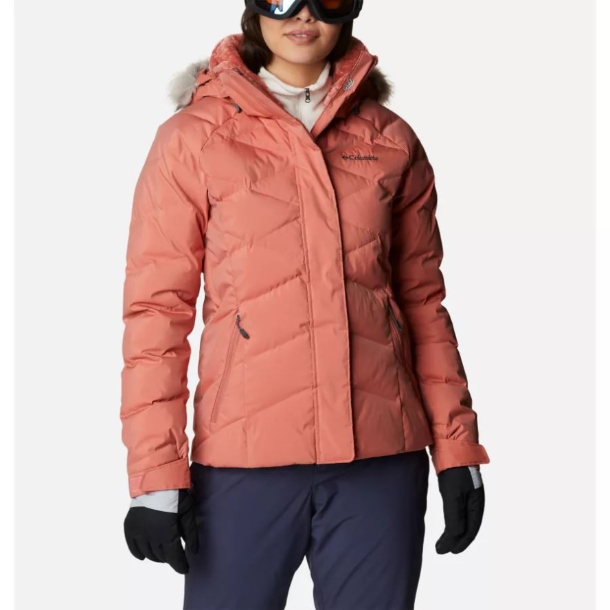 Dark Coral Sheen Women's Lay D Down II Waterproof Down Ski Jacket Columbia Sale