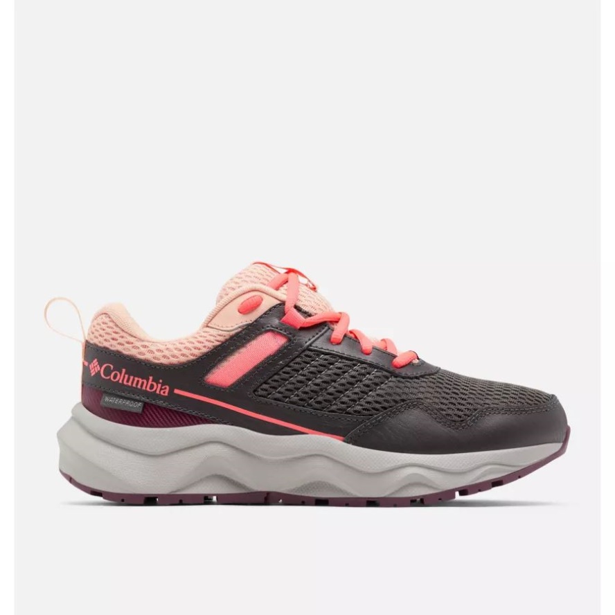 Dark Grey/Neon Sunrise Columbia Sale Women's Plateau Waterproof Shoe