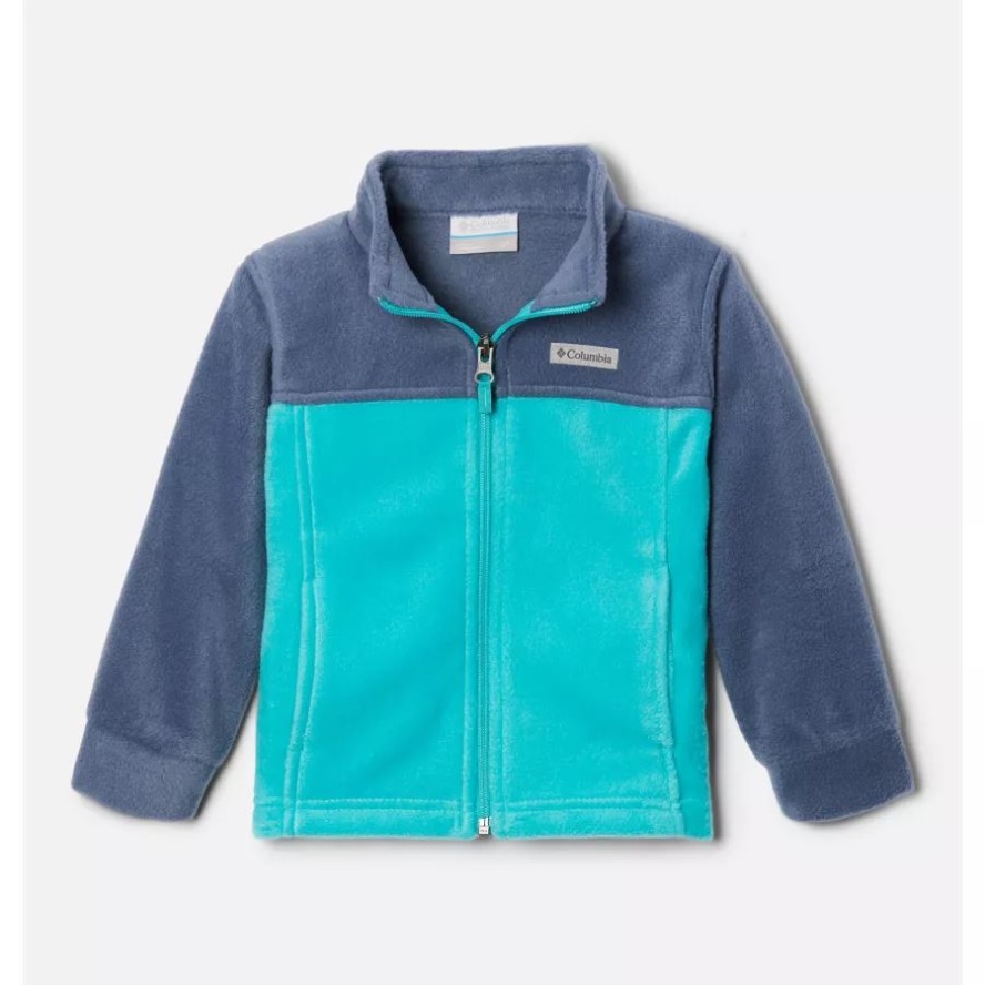 Dark Mountain/Bright Aqua Columbia Sale Boys' Toddler Steens Mountain II Fleece Jacket