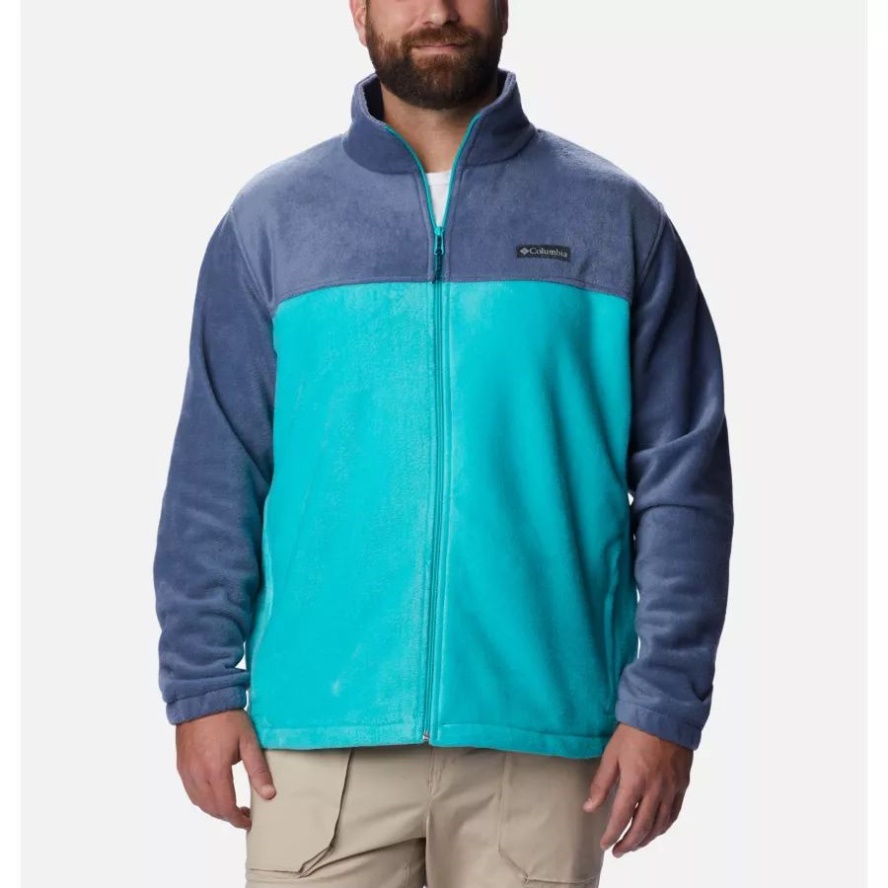 Dark Mountain/Bright Aqua Columbia Sale Men's Steens Mountain 2.0 Full Zip Fleece Jacket Big