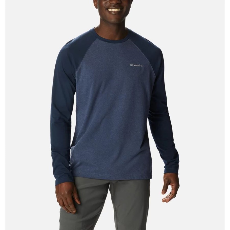 Dark Mountain/Coll Navy Heather Columbia Sale Men's Thistletown Hills Raglan Shirt