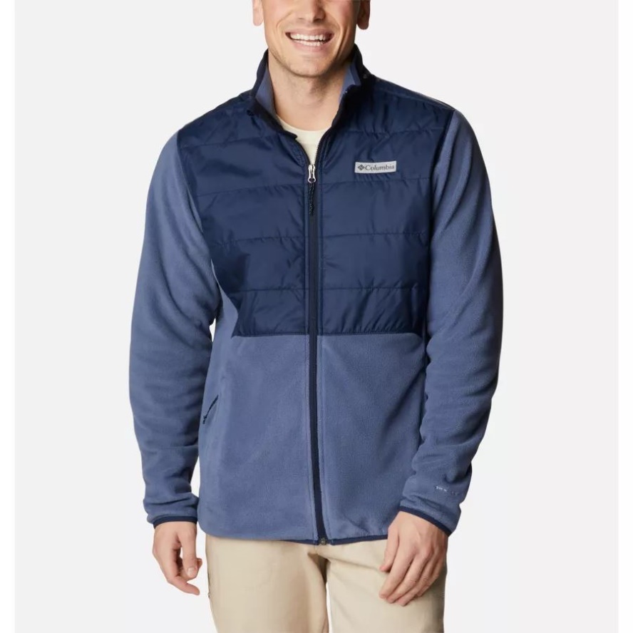 Dark Mountain/Collegiate Navy Columbia Sale Men's Basin Butte Fleece