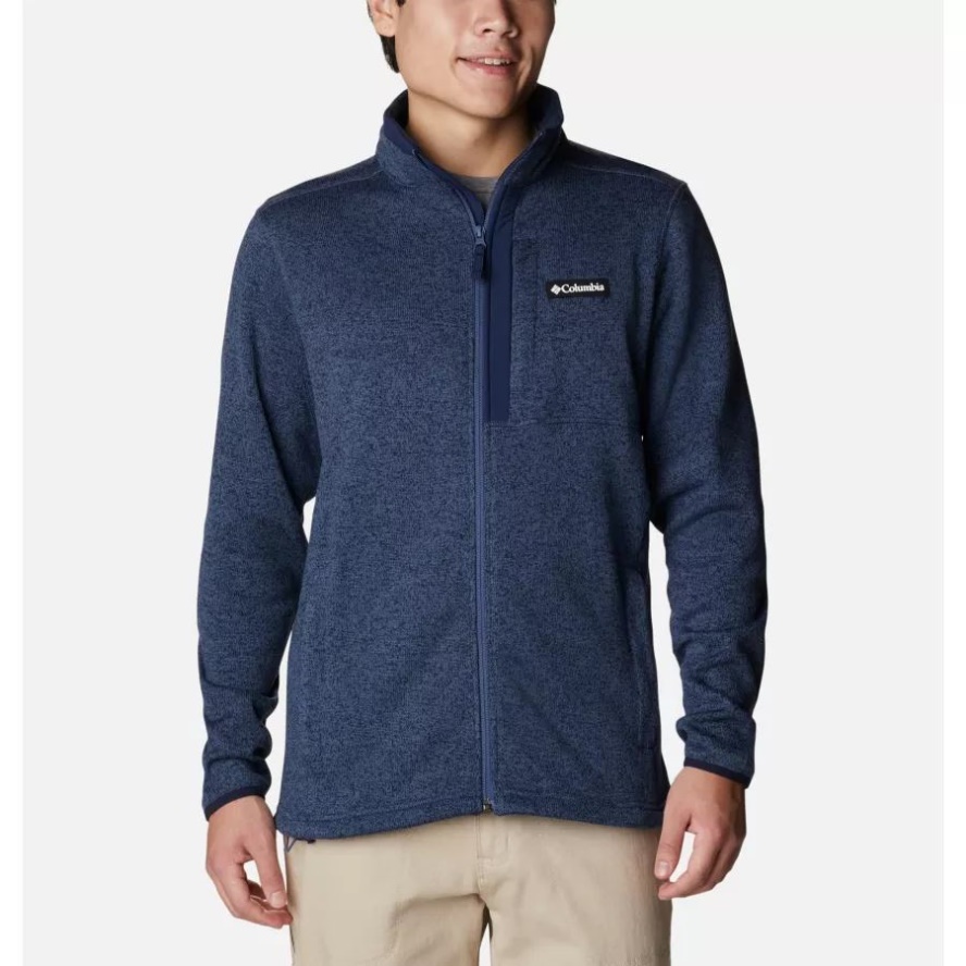 Dark Mountain Heather Men's Sweater Weather Fleece Full Zip Jacket Columbia Sale