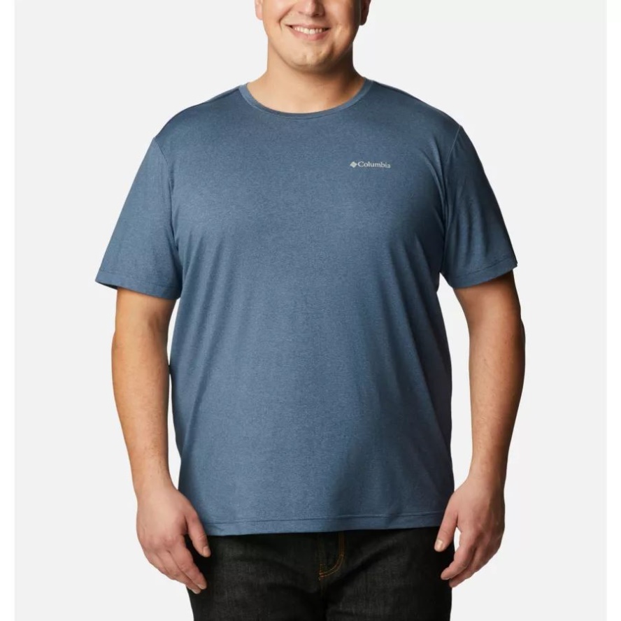 Dark Mountain Heather Men's Tech Trail Crew Neck Shirt Big Columbia Sale