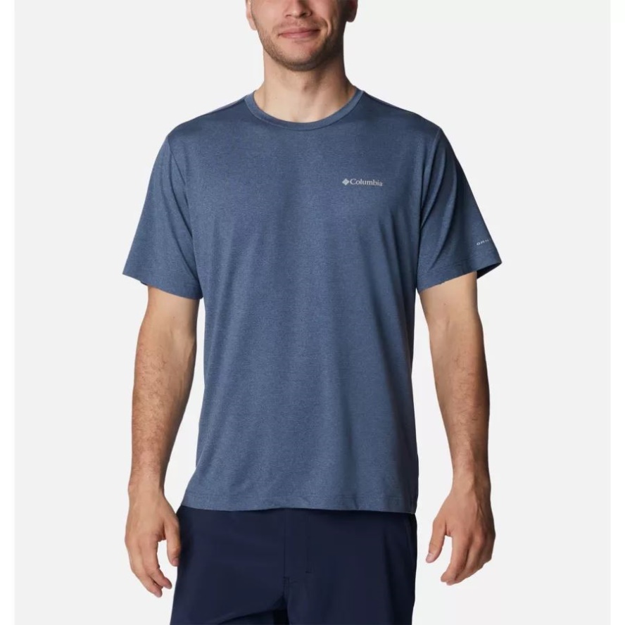 Dark Mountain Heather Men's Tech Trail Crew Neck Shirt Columbia Sale