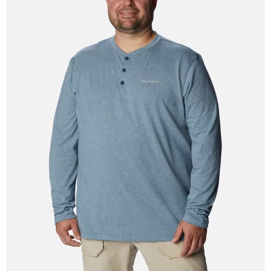 Dark Mountain Heather/Sky Blue Columbia Sale Men's Thistletown Hills Henley Big