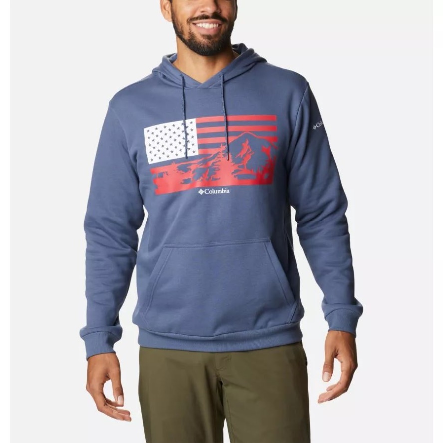 Dark Mountain/US Hood Flag Graphic Men's CSC Country Logo Hoodie Columbia Sale