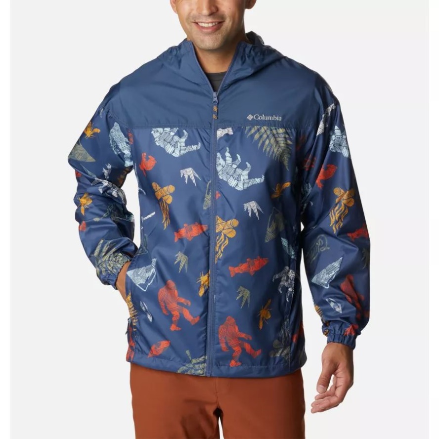 Dark Mountain Wanderlandia Print Men's Flash Challenger Windbreaker Novelty Columbia Sale