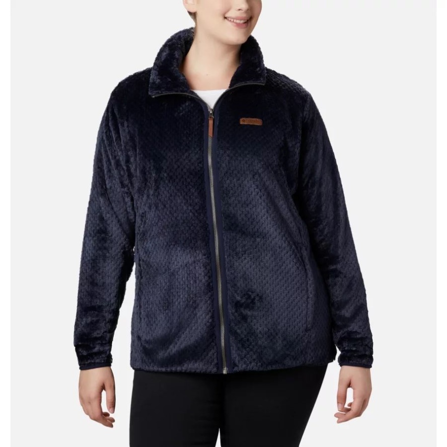 Dark Nocturnal Columbia Sale Women's Fire Side II Plush Full Zip Fleece Plus Size