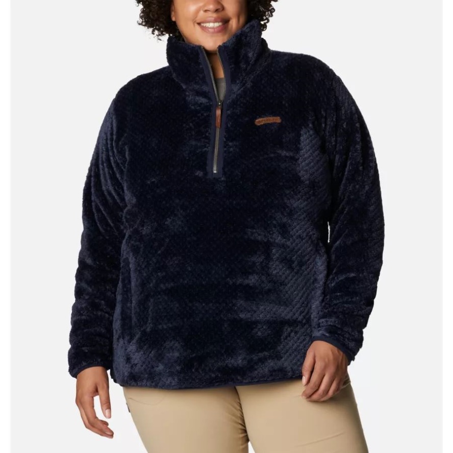Dark Nocturnal Columbia Sale Women's Fire Side Quarter Zip Sherpa Fleece Plus Size