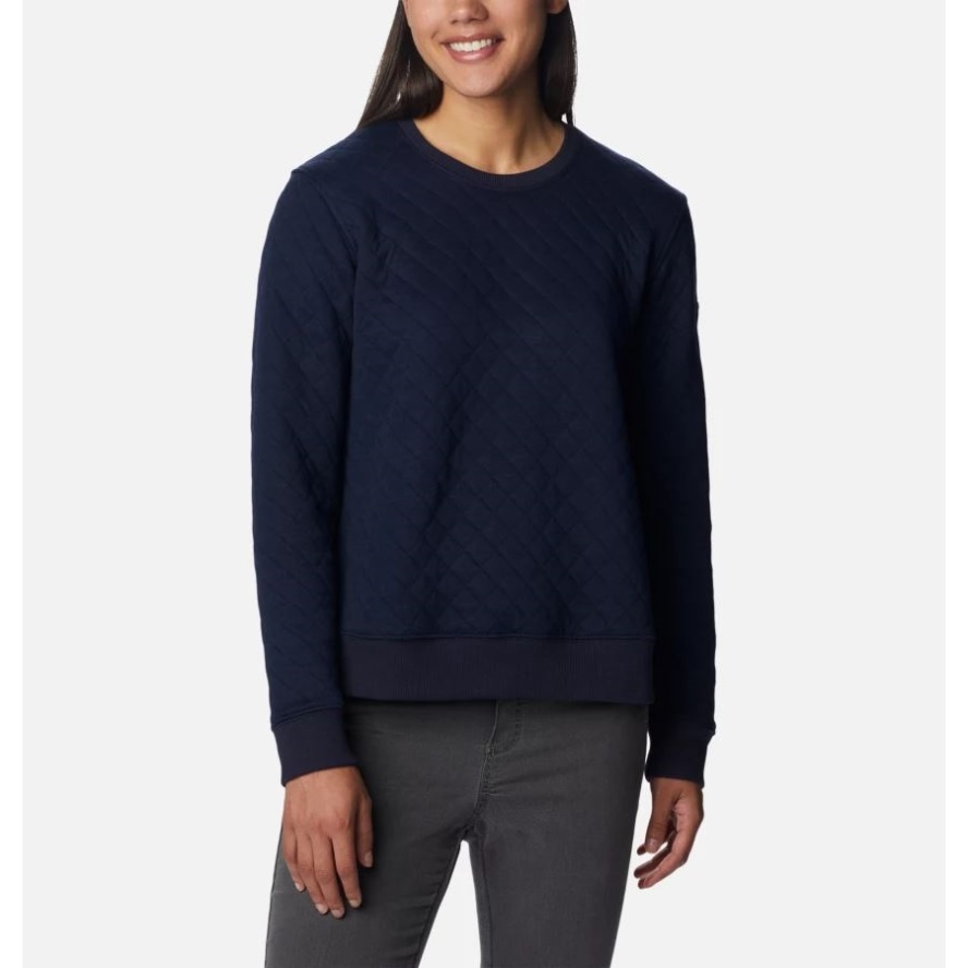 Dark Nocturnal Women's Columbia Sale Lodge Quilted Crew Sweatshirt Columbia Sale