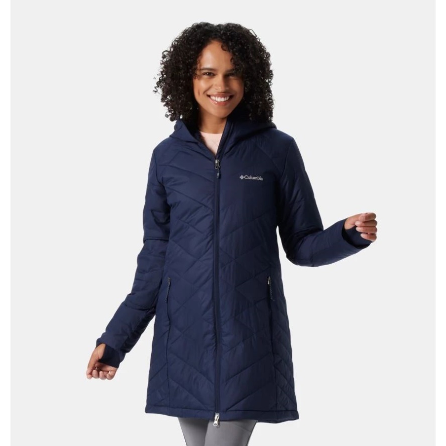 Dark Nocturnal Women's Heavenly Long Hooded Synthetic Down Jacket Columbia Sale