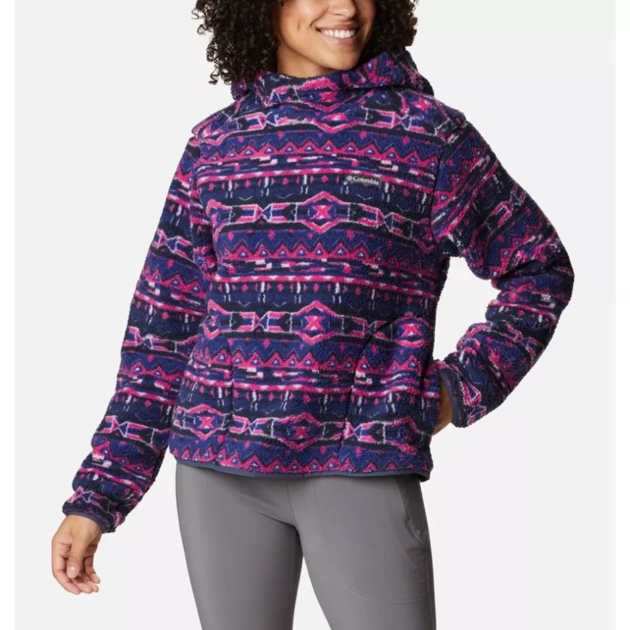 Dark Sapphire 80s Stripe Print Women's West Bend Hooded Fleece Columbia Sale