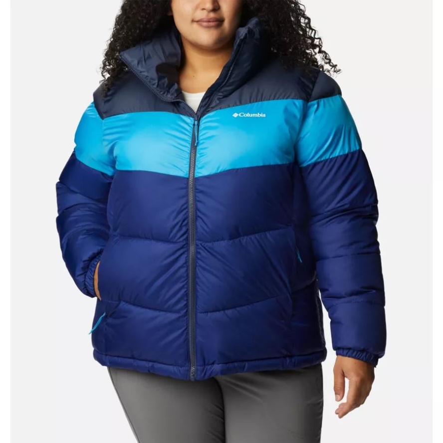 Dark Sapphire/Blue Chill/Nocturnal Columbia Sale Women's Puffect Color Blocked Jacket Plus Size