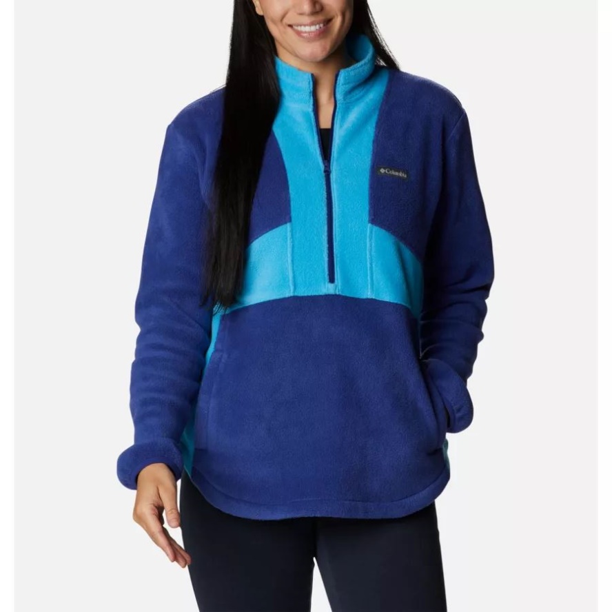 Dark Sapphire/Blue Chill Women's Benton Springs Colorblock Half Zip Fleece Pullover Columbia Sale