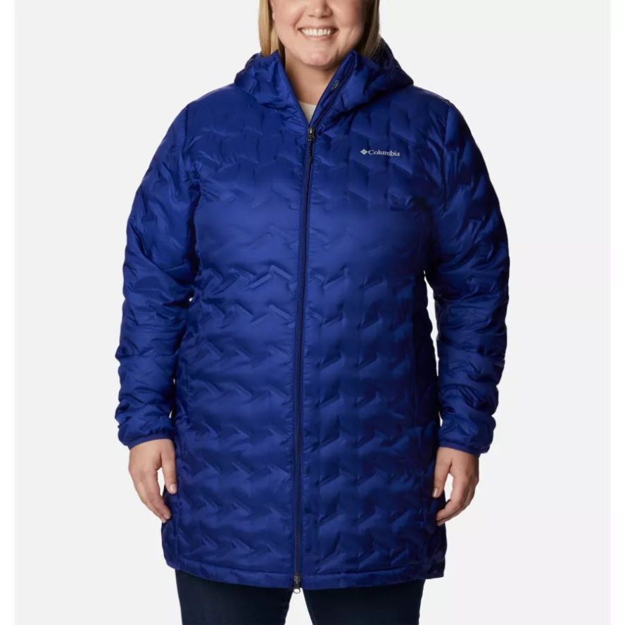 Dark Sapphire Columbia Sale Women's Delta Ridge Long Down Jacket Plus Size