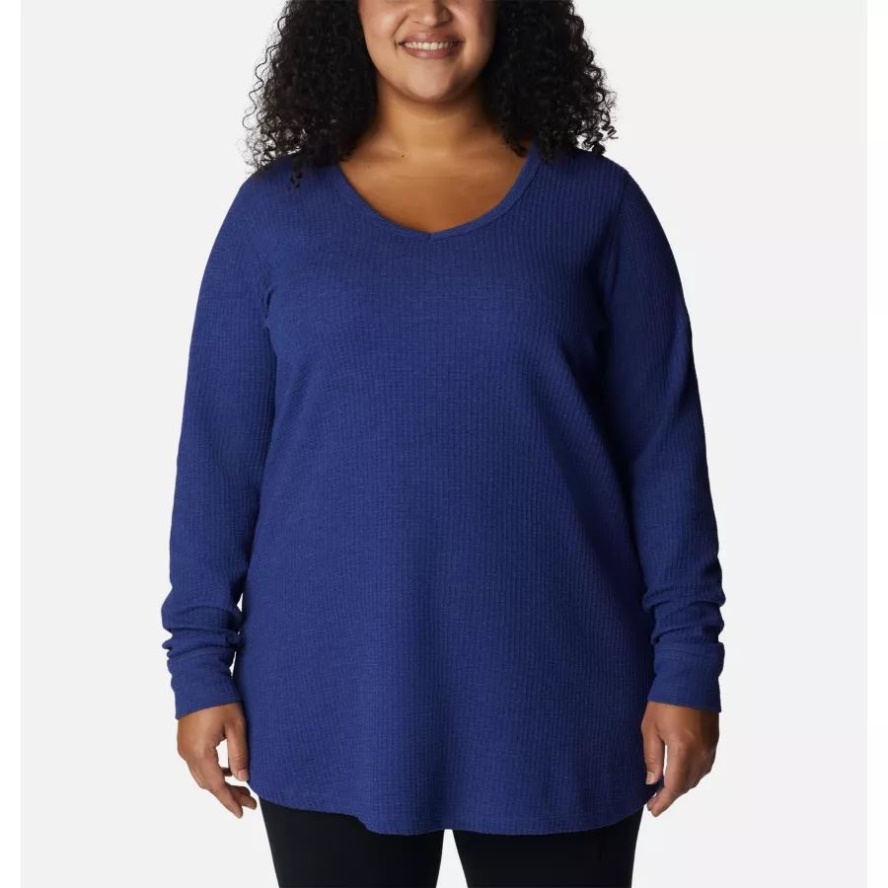 Dark Sapphire Heather Women's Pine Peak Long Sleeve Thermal Tunic Plus Size Columbia Sale