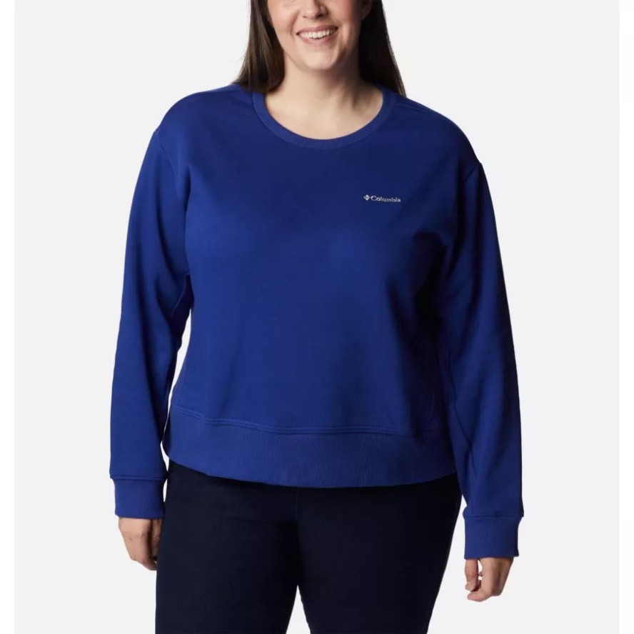Dark Sapphire Women's Columbia Sale Lodge Crew IV Sweatshirt Plus Size Columbia Sale