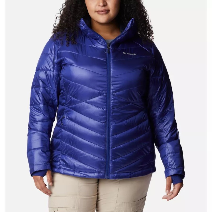 Dark Sapphire Women's Joy Peak Omni-Heat Infinity Insulated Hooded Jacket Plus Size Columbia Sale