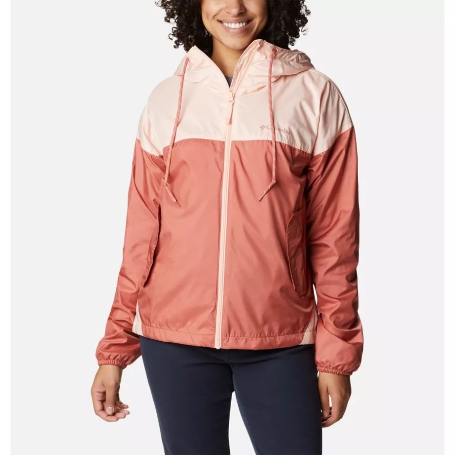 Dark coral/Peach Blossom Columbia Sale Women's Flash Challenger Fleece Lined Windbreaker Jacket