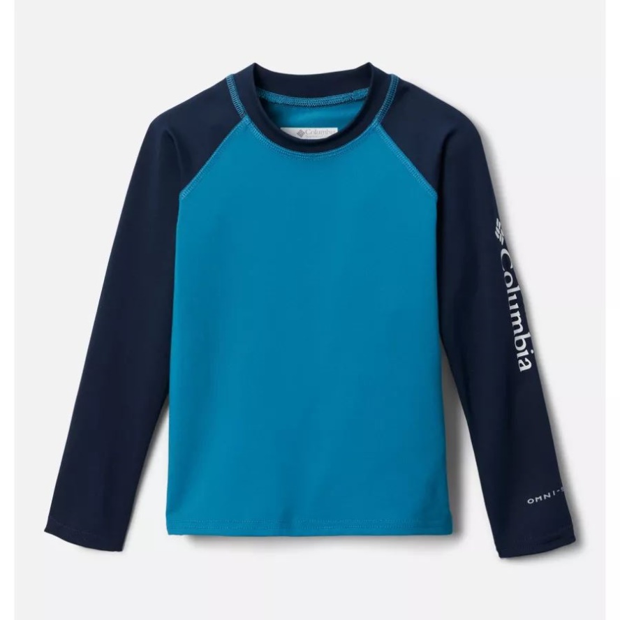 Deep Marine/Collegiate Navy Columbia Sale Kids' Toddler Sandy Shores Long Sleeve Sunguard Shirt