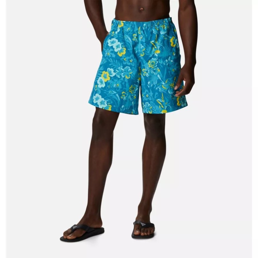 Deep Marine Marlin Tropic Print Columbia Sale Men's PFG Super Backcast Water Shorts