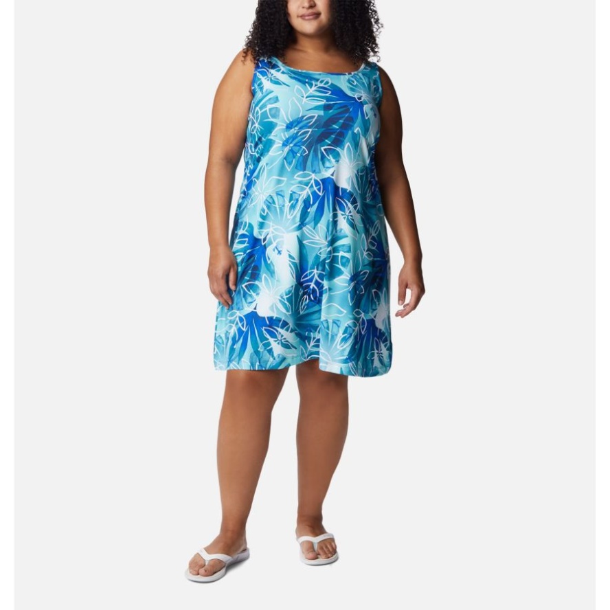 Deep Marine/Shady Coves Print Women's PFG Freezer III Dress Plus Size Columbia Sale