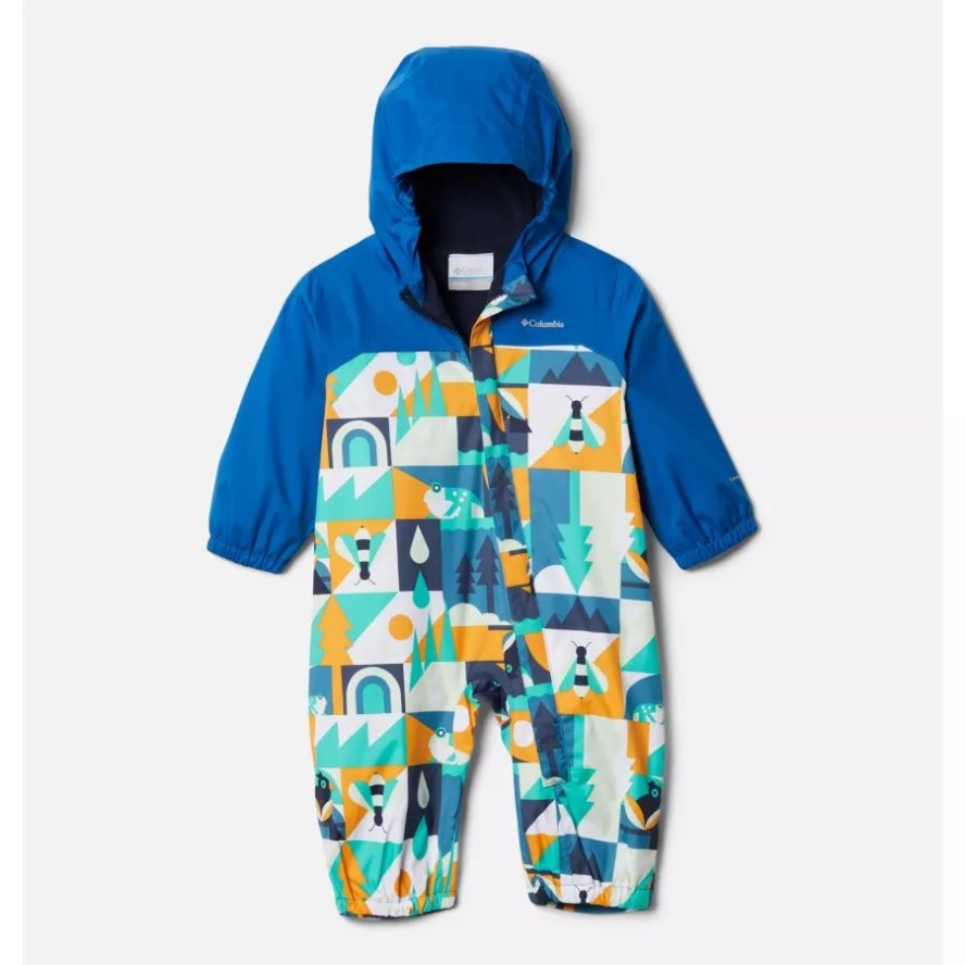 Deep Marine Summer Escape/Bright Indigo Infant Critter Jitters II Waterproof Suit Columbia Sale