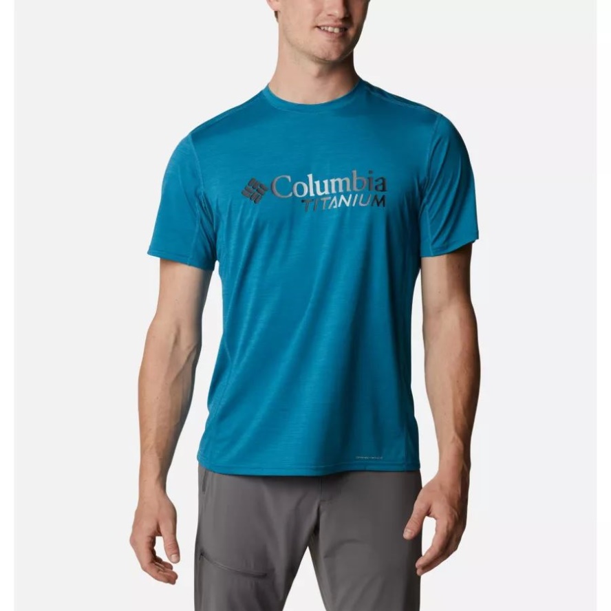 Deep Marine/Titanium Burst Graphic Men's Titan Pass Graphic T-Shirt Columbia Sale