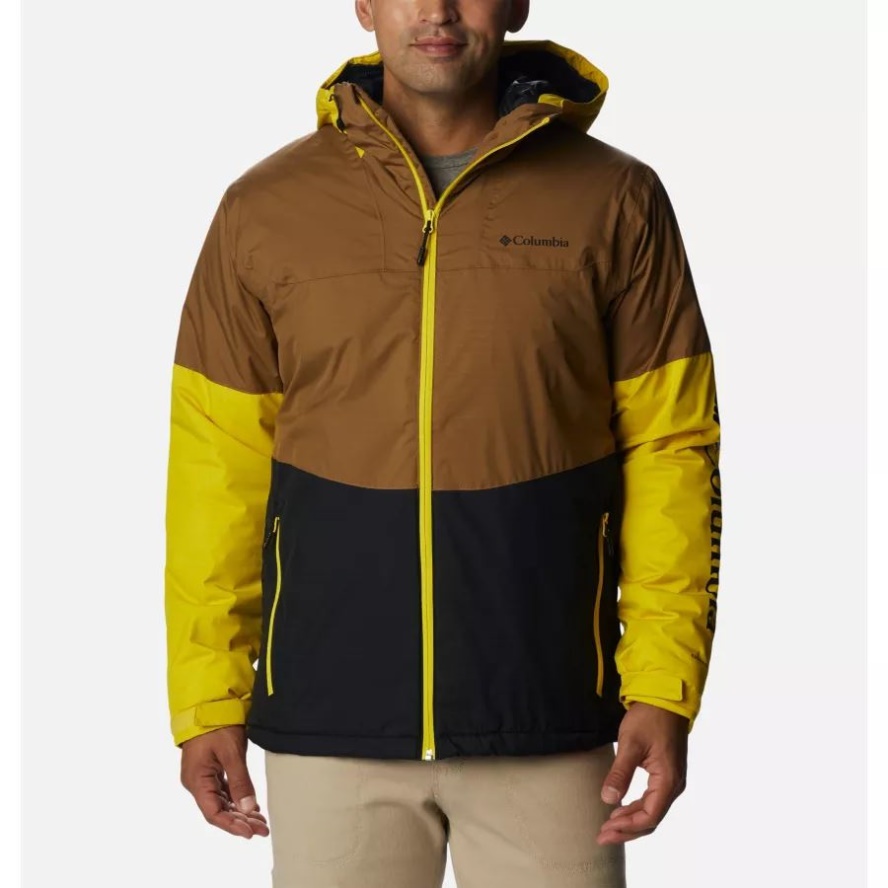 Delta/Black/Laser Lemon Columbia Sale Men's Point Park Waterproof Insulated Jacket