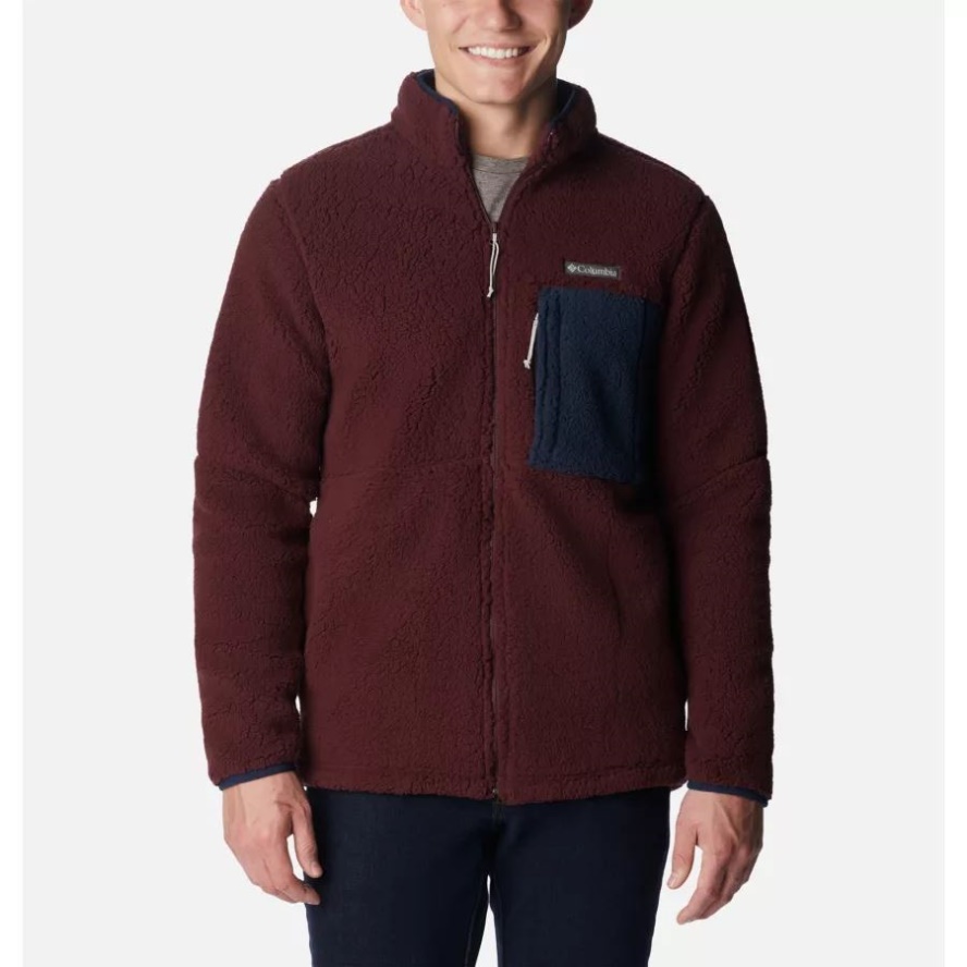 Elderberry/Collegiate Navy Men's Mountainside Heavyweight Fleece Jacket Columbia Sale