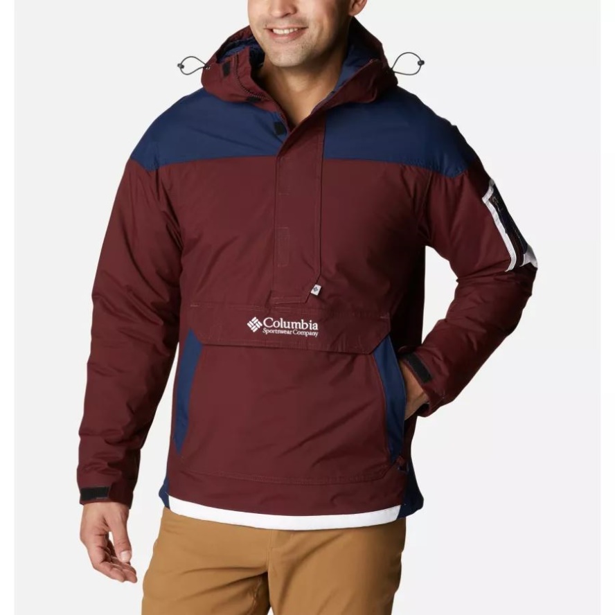 Elderberry/Collegiate Navy/White Men's Challenger Pullover Anorak Columbia Sale