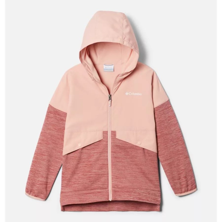 Faux Pink/Faux Pink Heather Columbia Sale Girls' Out-Shield Dry Fleece Full Zip Jacket