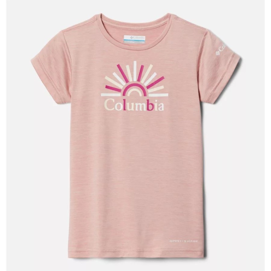 Faux Pink Heather Brand Rays Columbia AU Sale Girls' Mission Peak Technical Graphic T-Shirt