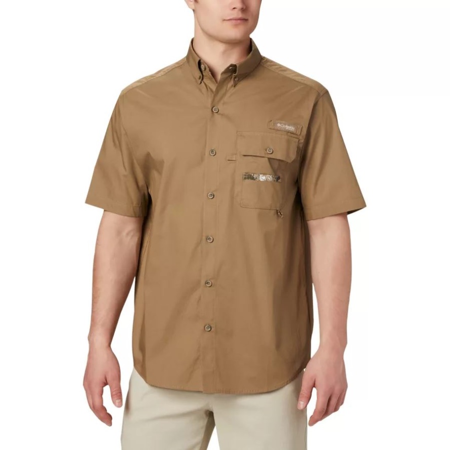 Flax/RT Edge Men's PHG Sharptail Short Sleeve Shirt Columbia Sale