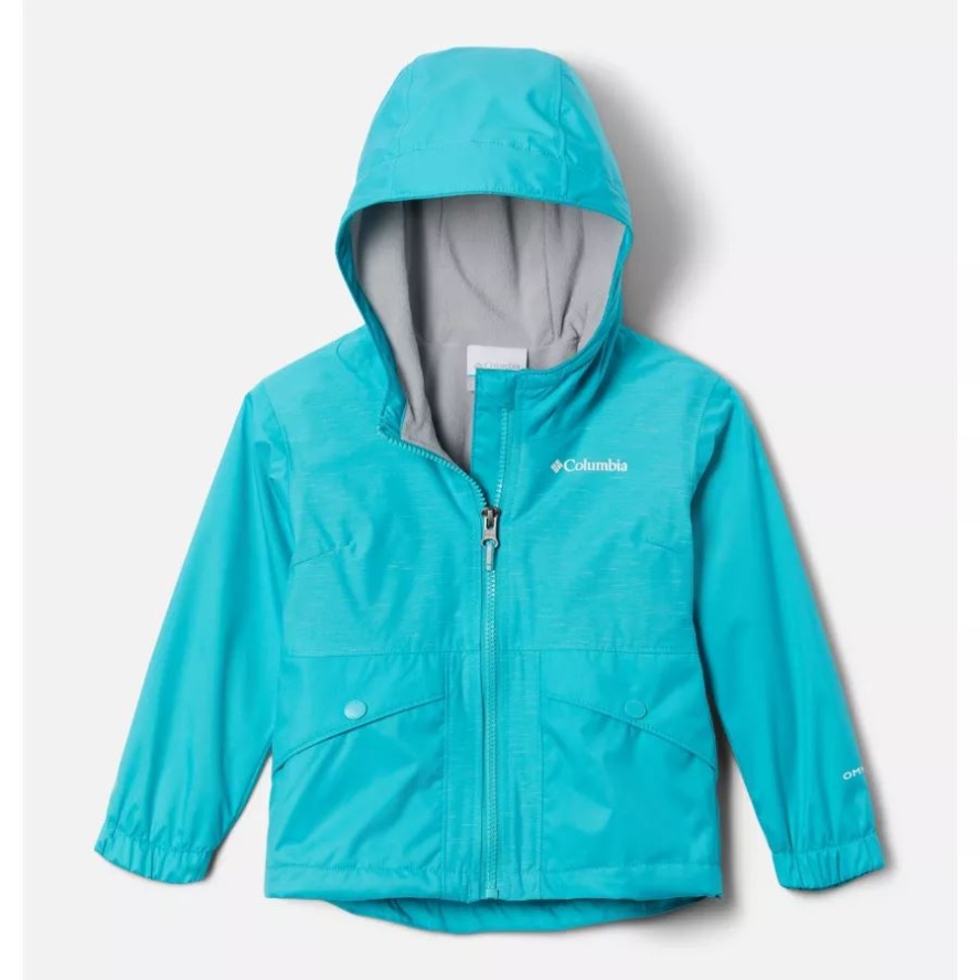Geyser/Geyser Slub Girls' Toddler Rainy Trails Fleece Lined Jacket Columbia Sale