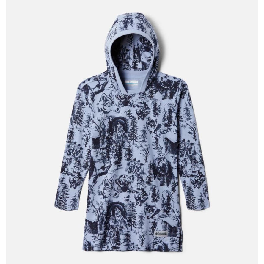 Girls' Columbia Sale Lodge Hooded Printed Tunic Empress Wolfscape Print Columbia Sale